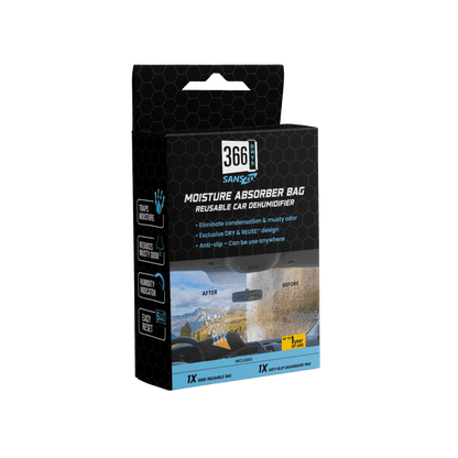 Reusable car moisture absorbing bag with DRY & REUSE™ design